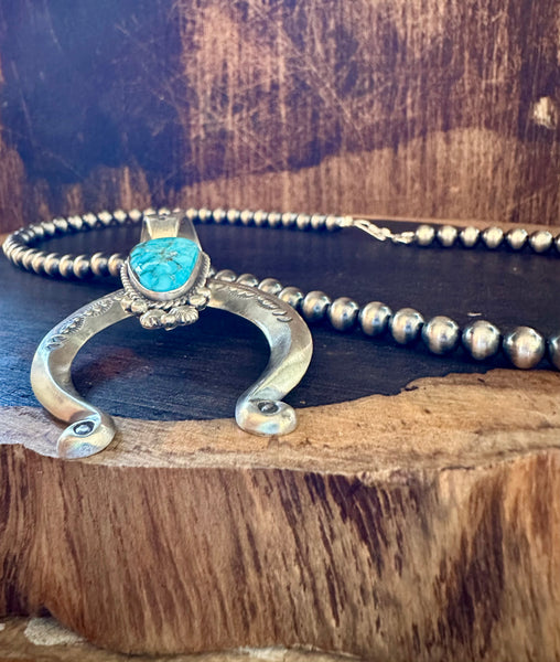 NAVAJO TURQUOISE HORSEBEND Necklace Pendant