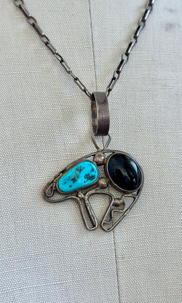 TURQUOISE BABY BEAR Onyx Necklace Pendant