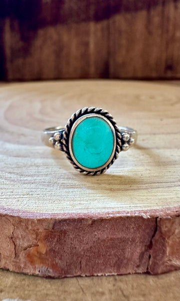 TURQUOISE WONDER Sterling Silver Ring • Size 8 1/2