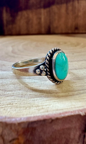 TURQUOISE WONDER Sterling Silver Ring • Size 8 1/2