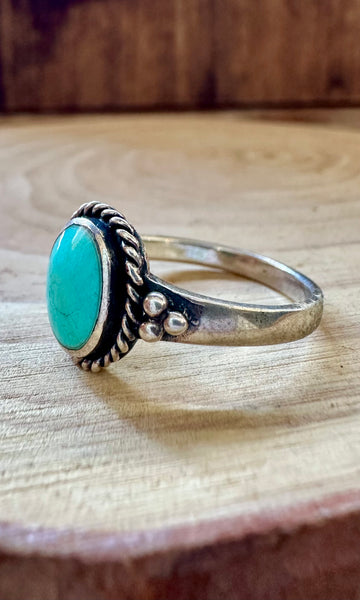 TURQUOISE WONDER Sterling Silver Ring • Size 8 1/2