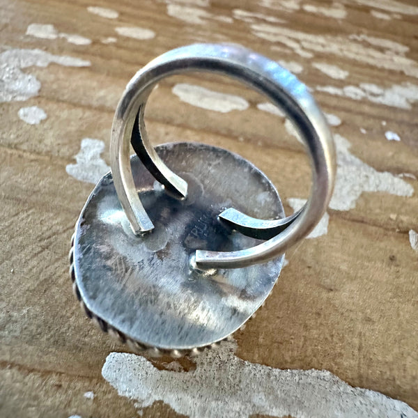 SCOTT SKEETS Navajo Bumblebee Jasper and Sterling Silver Ring • Size 6