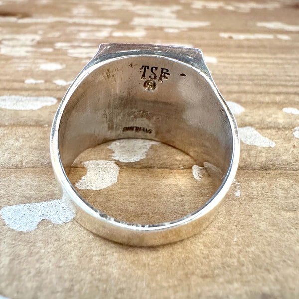 TULLY GUSTINE Navajo Multi Stone Geometric Inlay Ring Mens • Size 13
