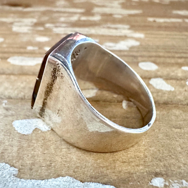 TULLY GUSTINE Navajo Multi Stone Geometric Inlay Ring Mens • Size 13