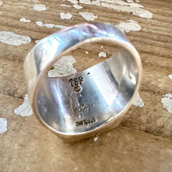 TULLY GUSTINE Navajo Multi Stone Geometric Inlay Ring Mens • Size 13