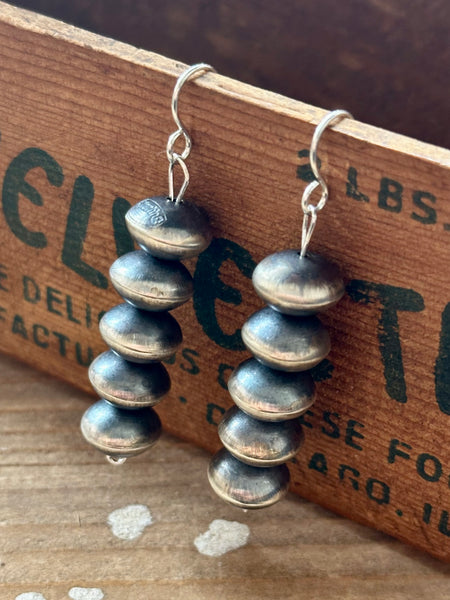 NAVAJO PEARLS Sterling Silver Beaded Earrings
