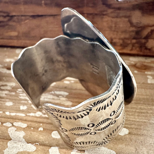 CHIMNEY BUTTE Navajo Large Turquoise & Silver Cuff