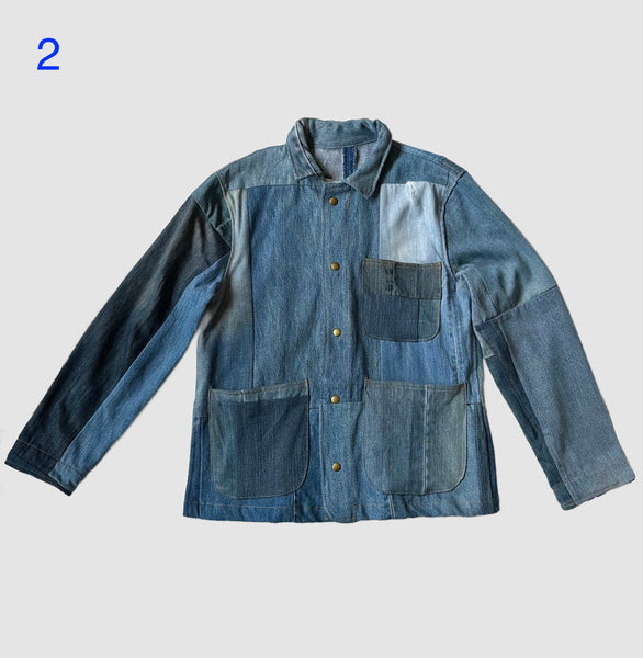 REPURPOSED PATCHWORK DENIM Chore Jackets • Small