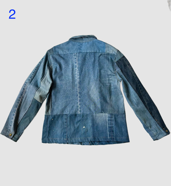 REPURPOSED PATCHWORK DENIM Chore Jackets • Small