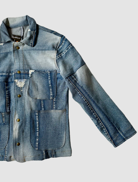 REPURPOSED PATCHWORK DENIM Light Blue Chore Jacket • Small