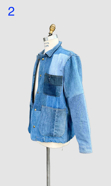 REPURPOSED PATCHWORK DENIM Chore Jackets • Small
