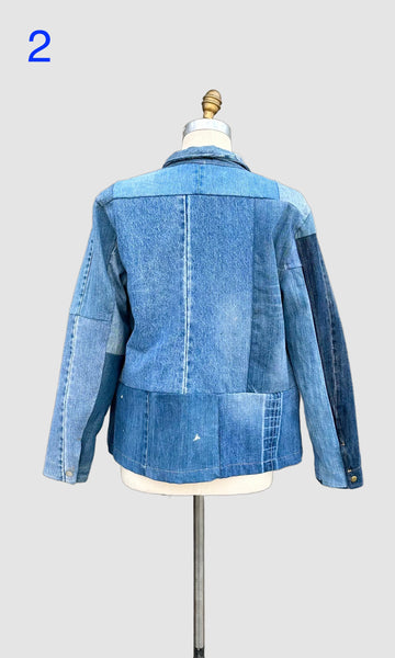 REPURPOSED PATCHWORK DENIM Chore Jackets • Small