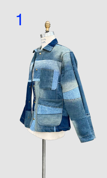 REPURPOSED PATCHWORK DENIM Chore Jackets • Mediums (2 available)