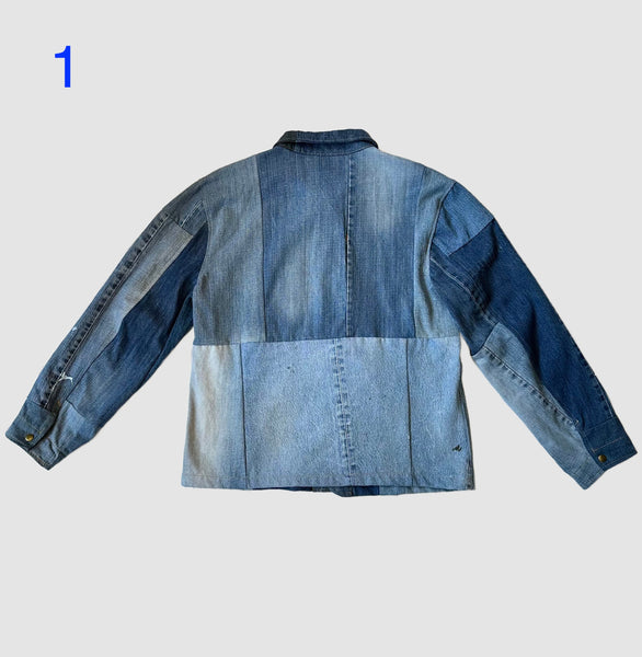 REPURPOSED PATCHWORK DENIM Chore Jackets • Larges (2 available)