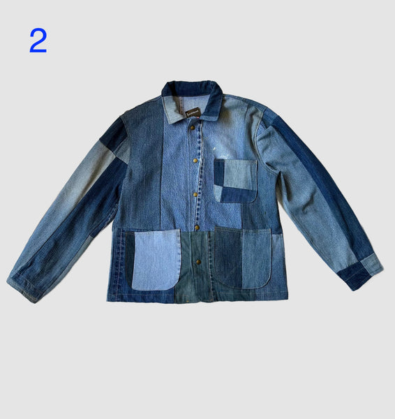 REPURPOSED PATCHWORK DENIM Chore Jackets • Larges (2 available)
