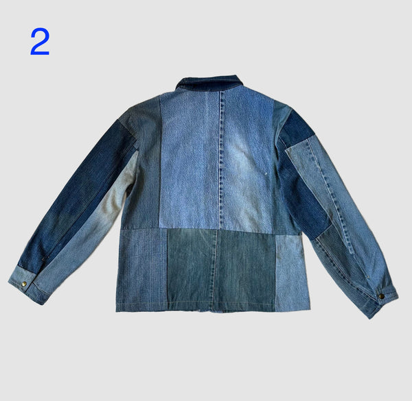 REPURPOSED PATCHWORK DENIM Chore Jackets • Larges (2 available)