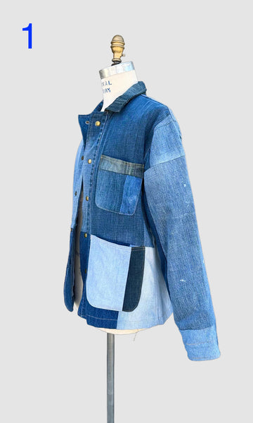 REPURPOSED PATCHWORK DENIM Chore Jackets • Larges (2 available)