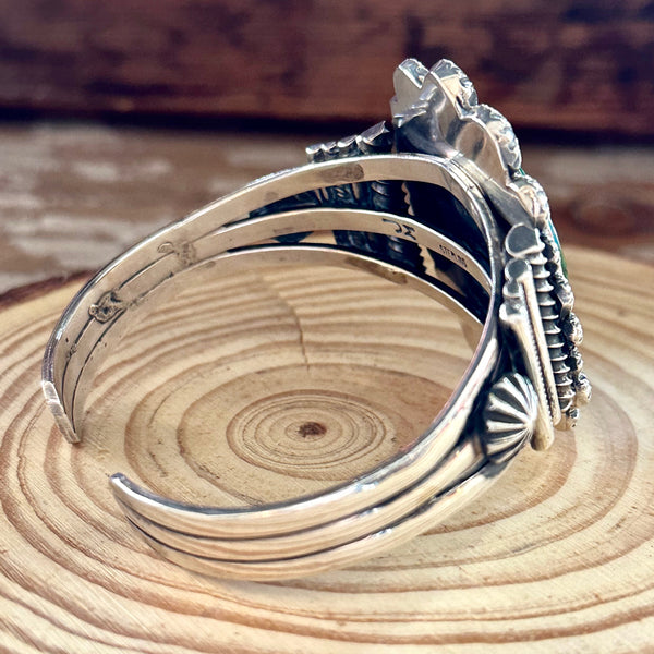 JAMES MASON Navajo Turquoise Sterling Silver Cuff • 62g