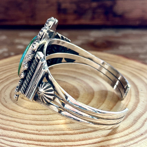 JAMES MASON Navajo Turquoise Sterling Silver Cuff • 62g