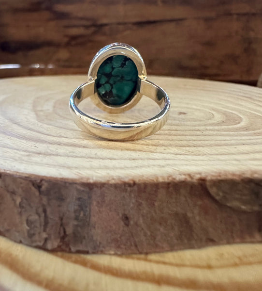 AMERICAN TURQUOISE and Silver Ring • Size 8