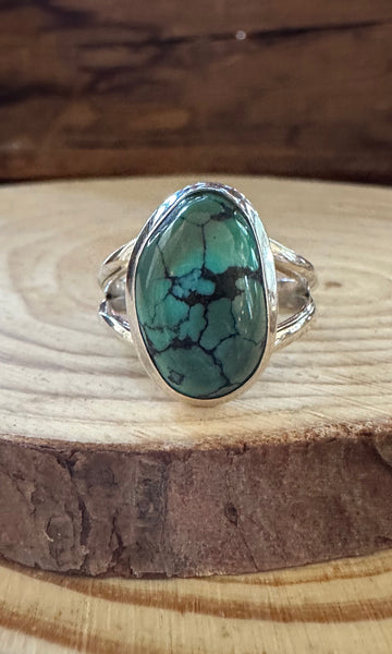 AMERICAN TURQUOISE and Silver Ring • Size 8
