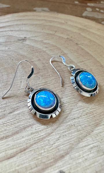 NAVAJO OPALS Sterling Silver Dangle Earrings