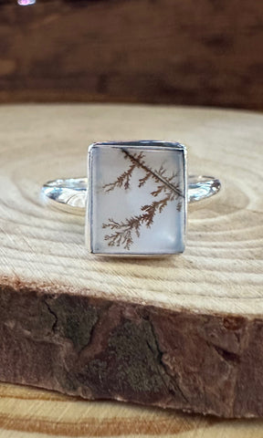 DENDRITIC AGATE and Silver Ring • Size 10
