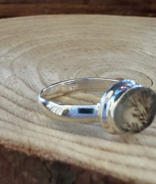 DENDRITIC AGATE and Silver Ring • Size 6