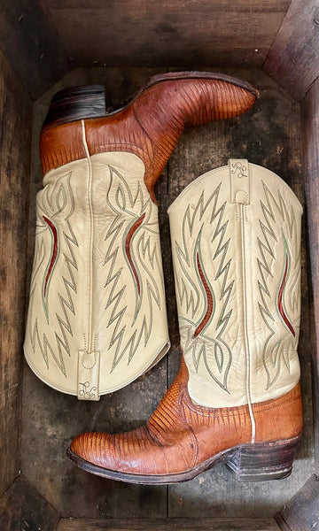 RALPH LAUREN 1980s Leather Western Boots • Womens 7.5C