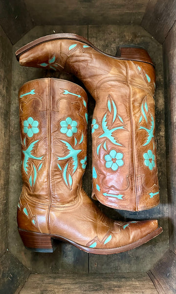 OLD GRINGO GOLONDRINA Swallow Leather Western Boots • Womens 10B