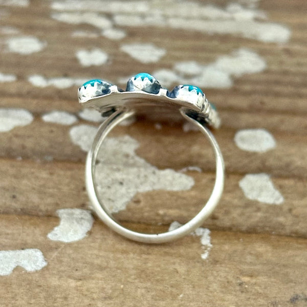 MYSTIC POTENTIAL Large Running Bear Navajo Turquoise and Sterling Silver Ring • Size 9 1/2