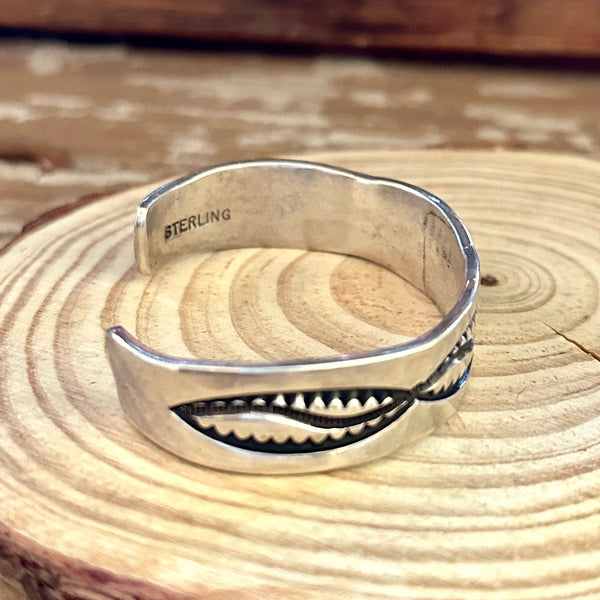 FOREVER GROWING Sterling Silver Overlay Hopi Design Cuff 32g