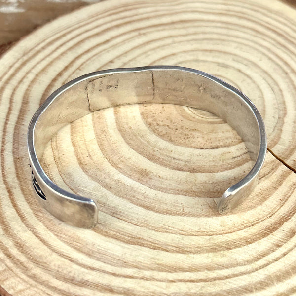 FOREVER GROWING Sterling Silver Overlay Hopi Design Cuff 32g