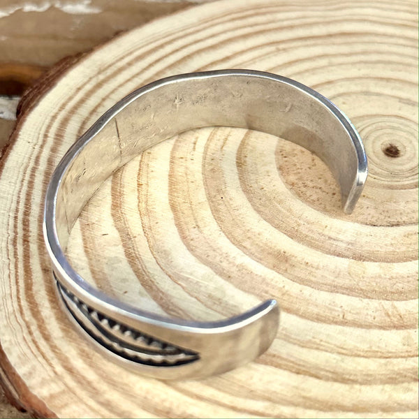 FOREVER GROWING Sterling Silver Overlay Hopi Design Cuff 32g
