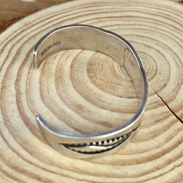 FOREVER GROWING Sterling Silver Overlay Hopi Design Cuff 32g