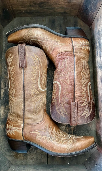 LUCCHESE Texas Leather Western Boots • Womens 10