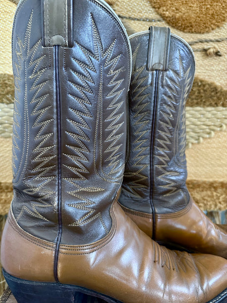 NOCONA Texas Mens Brown Leather Western Boots • Mens 9.5
