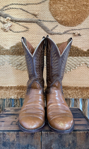 NOCONA Texas Mens Brown Leather Western Boots • Mens 9.5