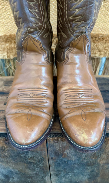 NOCONA Texas Mens Brown Leather Western Boots • Mens 9.5
