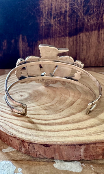 B&C SHACK Zuni Thunderbird Inlay Sterling Silver Small Cuff • 24g