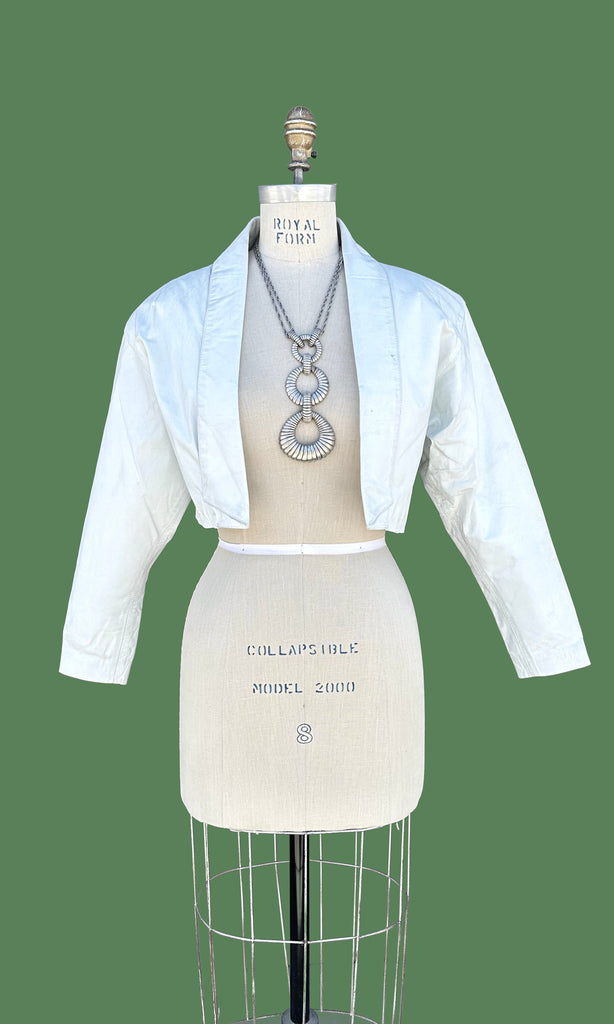 SENSATION CROPPED Leather Vintage 80's Triple Bow Jacket • Sm./Med.