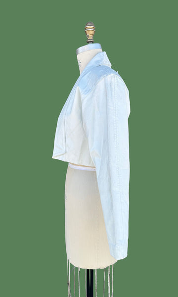 SENSATION CROPPED Leather Vintage 80's Triple Bow Jacket • Sm./Med.