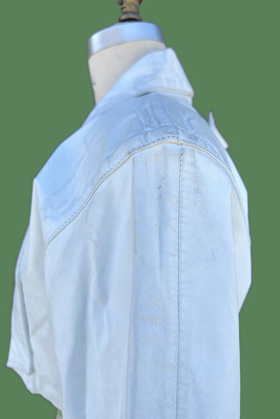 SENSATION CROPPED Leather Vintage 80's Triple Bow Jacket • Sm./Med.