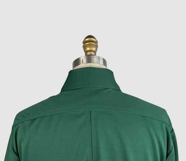 MARTINI 70s Deadstock Green Polyester Disco Shirt • Medium