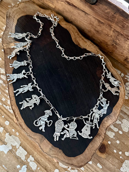 HOPI KACHINA Sterling Silver Chain Charm Necklace