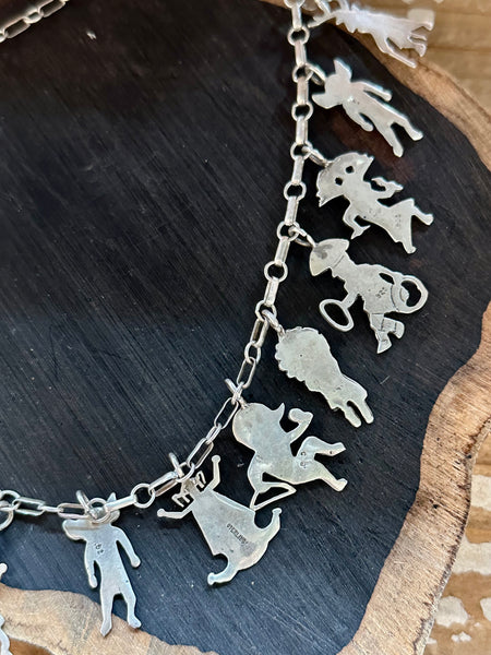 HOPI KACHINA Sterling Silver Chain Charm Necklace