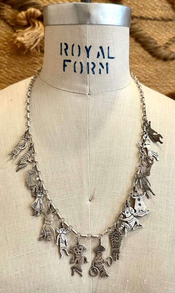 HOPI KACHINA Sterling Silver Chain Charm Necklace