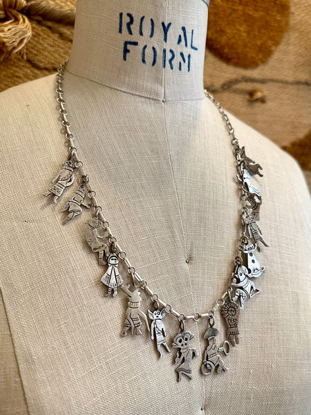 HOPI KACHINA Sterling Silver Chain Charm Necklace