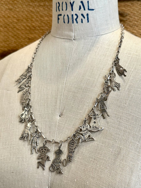 HOPI KACHINA Sterling Silver Chain Charm Necklace