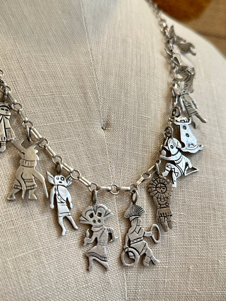 HOPI KACHINA Sterling Silver Chain Charm Necklace